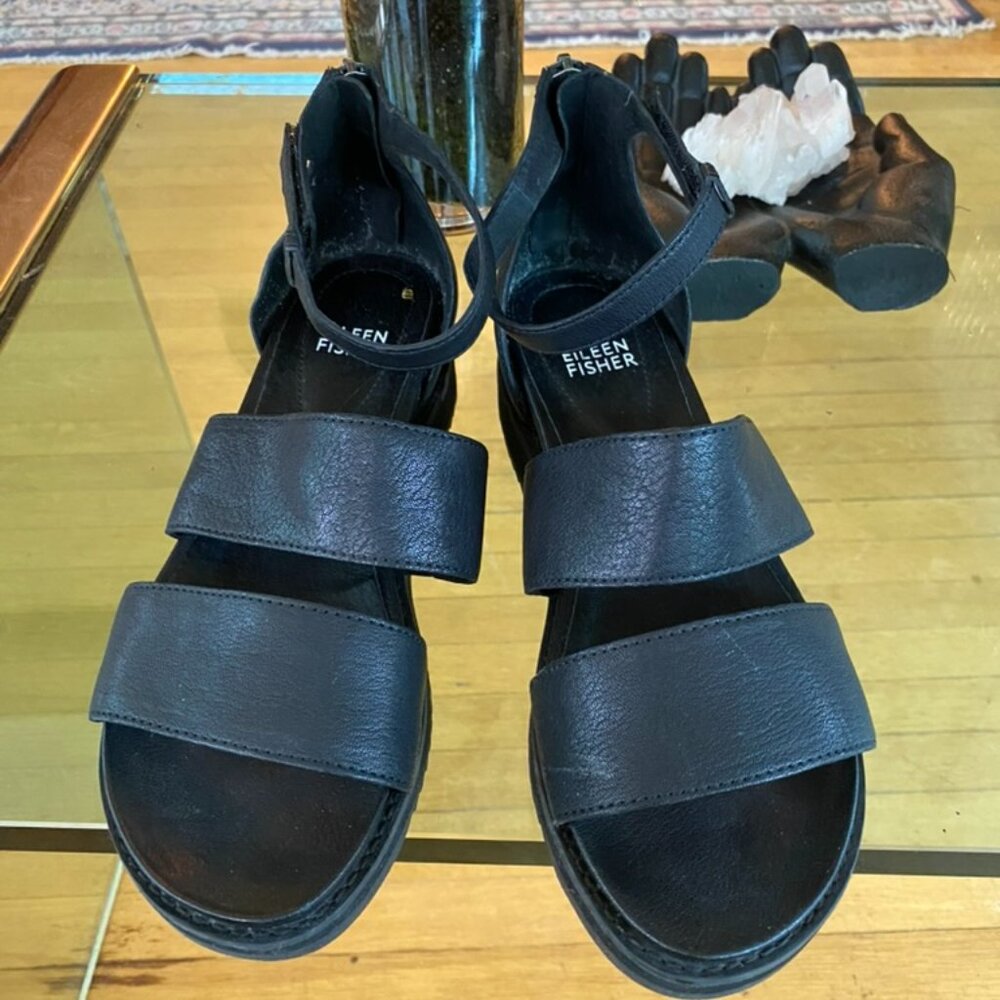 Eileen Fisher Black sandals -8